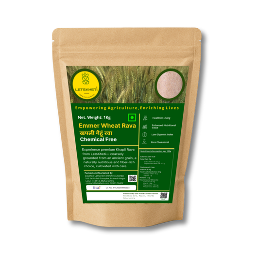 Khapli Rava (Emmer Wheat)- Low Gluten - Rich in fiber