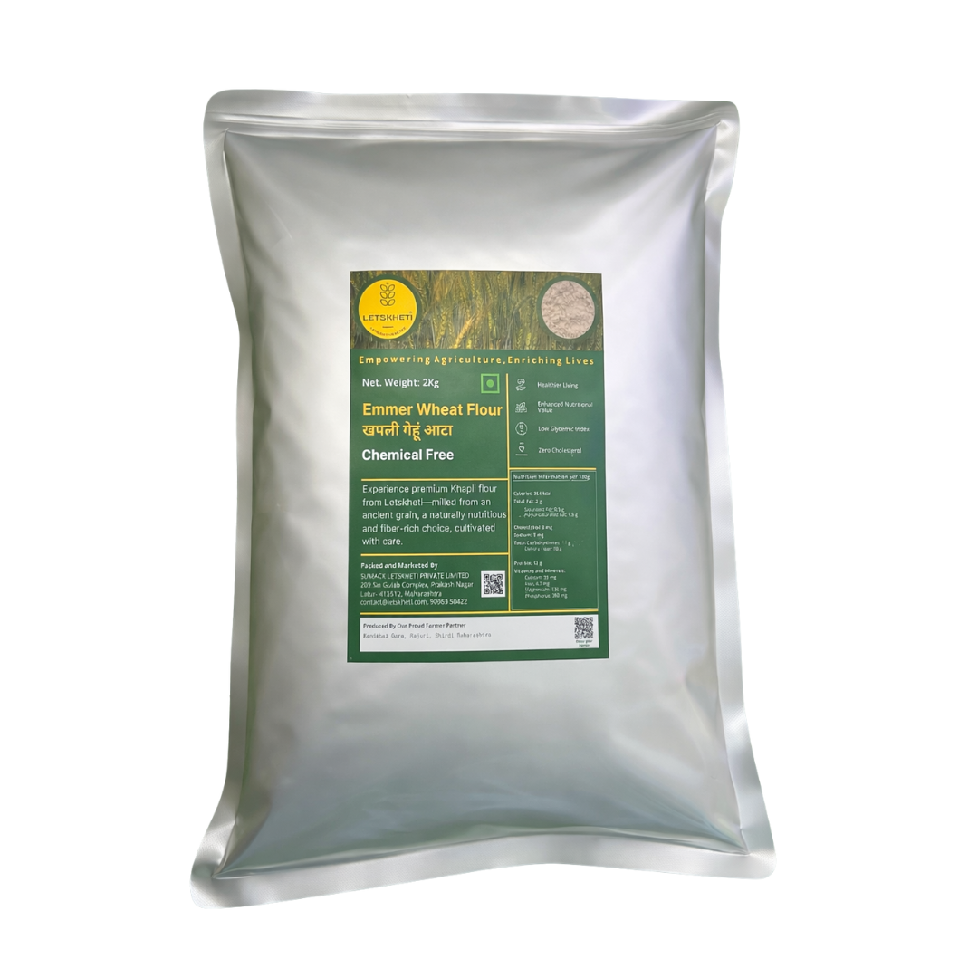 Freshly Ground Khapli Wheat Atta (Emmer Wheat)- Same day delivery in Pune Only